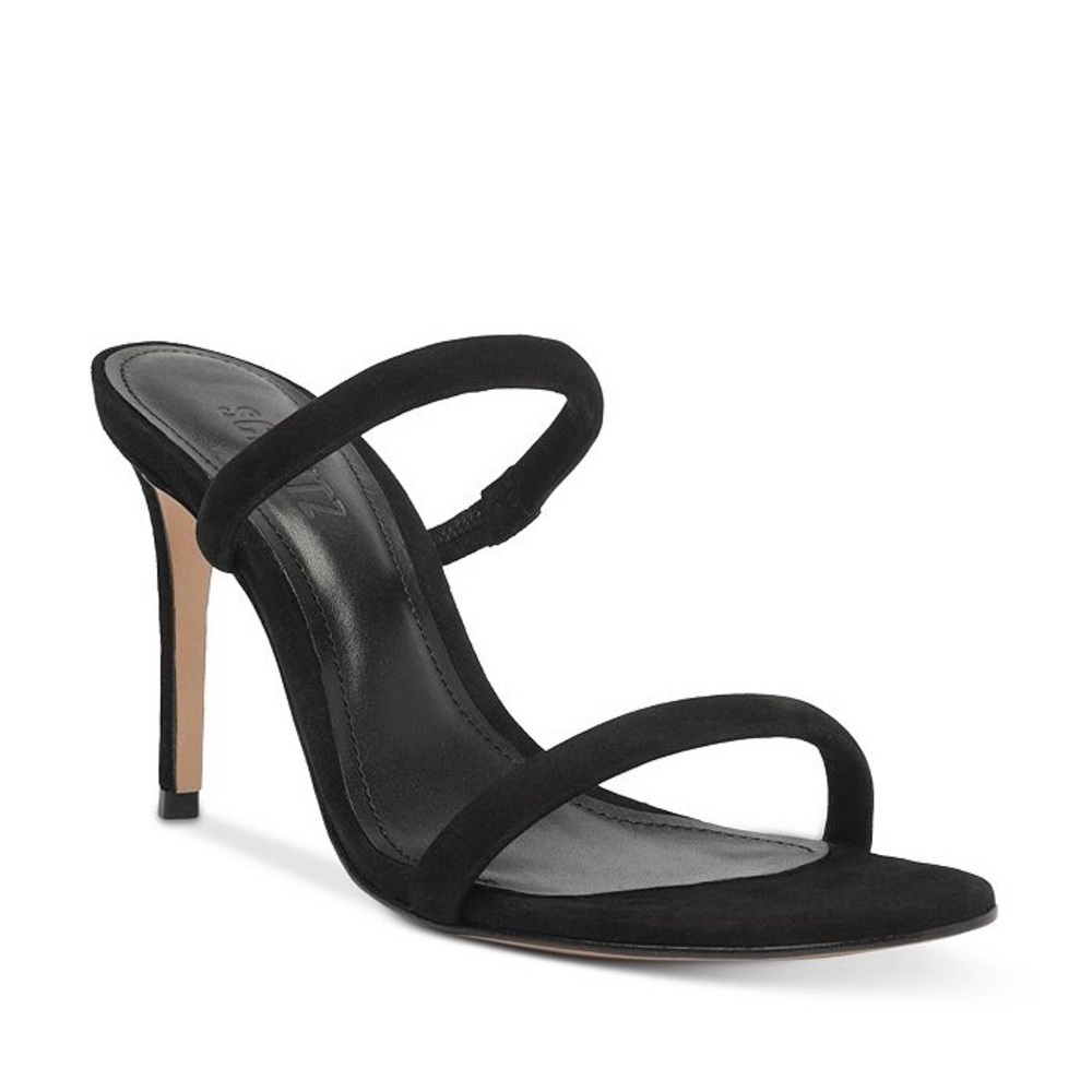 Schutz Taliah slip on heels in black suede. Size 7.5. Unworn. Like new.